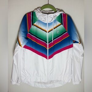 FILA Y2K Windbreaker Anorak Hooded Jacket • Women M